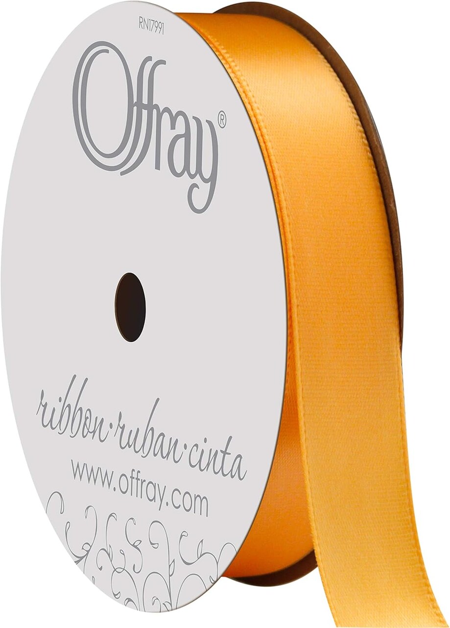 5/8" Wide Gold Yellow Satin Ribbon - 6 Yds (Yellow Gold) 216"L x 0.62"W